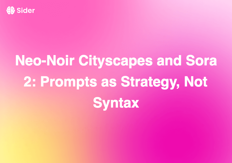 Paysages Urbains Néo-Noirs et Sora 2 : Les Prompts comme Stratégie, Pas comme Syntaxe