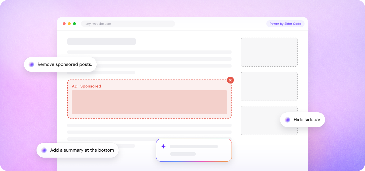 Sider Code - Personalizează orice site folosind cuvinte simple